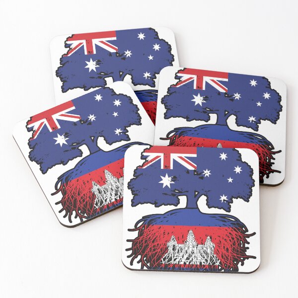 Item preview, Cambodia Cambodian Australian Australia Tree Roots Flag designed and sold by FlagX.