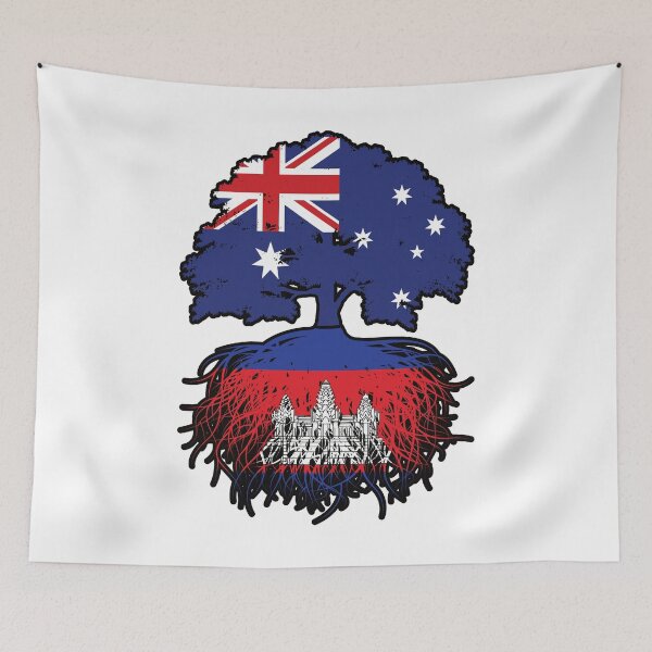 Item preview, Cambodia Cambodian Australian Australia Tree Roots Flag designed and sold by FlagX.