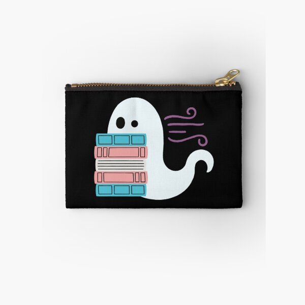 Item preview, trans pride book ghost reading designed and sold by DesignsByAND.