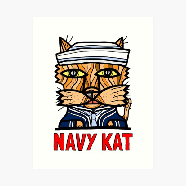 "Navy Kat" Art Print