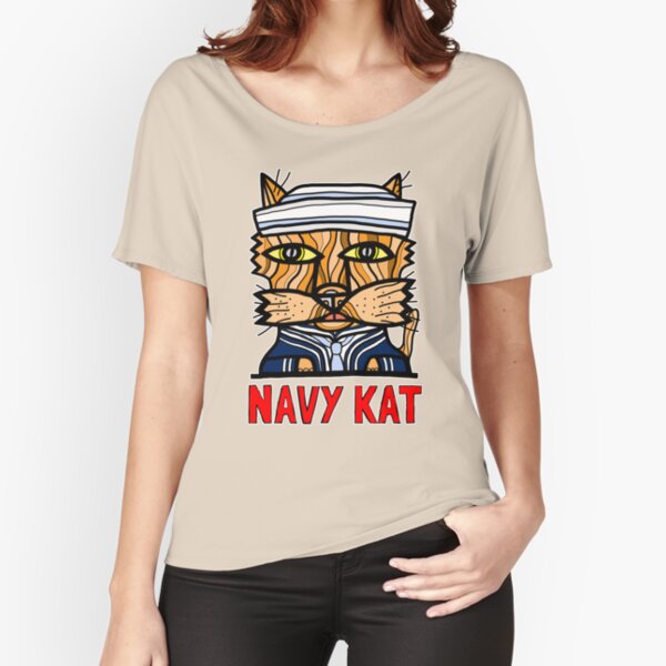 "Navy Kat" Relaxed Fit T-Shirt