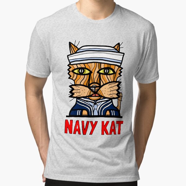 "Navy Kat" Tri-blend T-Shirt