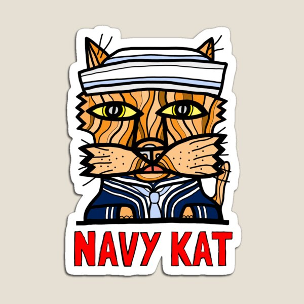 "Navy Kat" Magnet