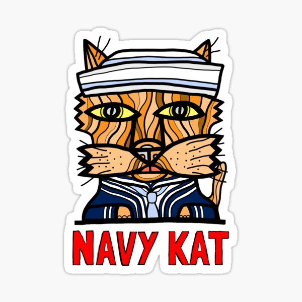 "Navy Kat" Sticker