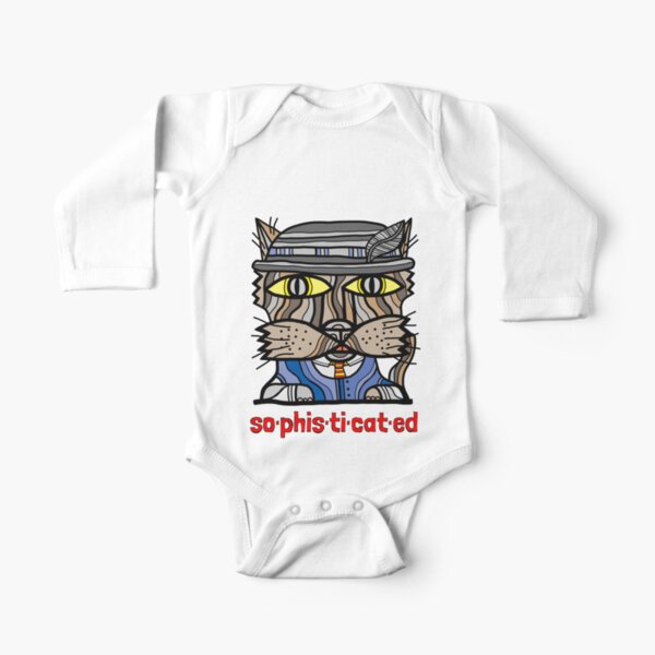 "so-phis-ti-cat-ed" Long Sleeve Baby One-Piece