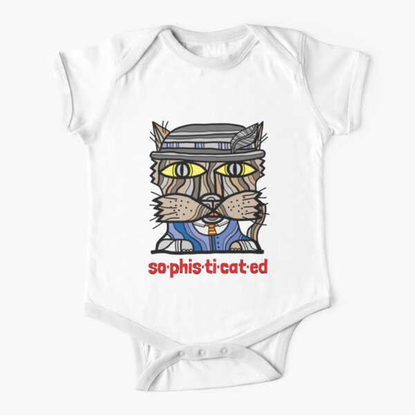 "so-phis-ti-cat-ed" Short Sleeve Baby One-Piece