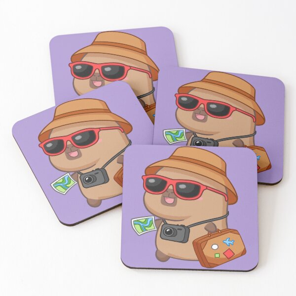 Item preview, SMart Capybara ready for vacation illustration designed and sold by CapyFun.
