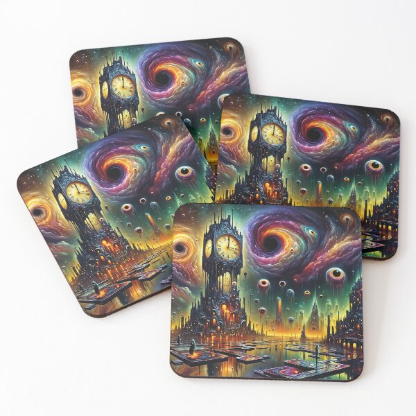 Item preview, Haunting Clock Tower in a Nightmarish Cityscape designed and sold by koreatvtea.