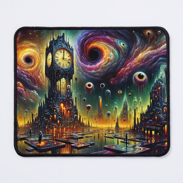 Item preview, Haunting Clock Tower in a Nightmarish Cityscape designed and sold by koreatvtea.