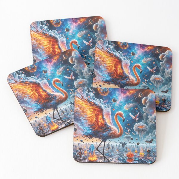 Item preview, Flamingo of Liquid Fire in a Chaotic Sky designed and sold by koreatvtea.
