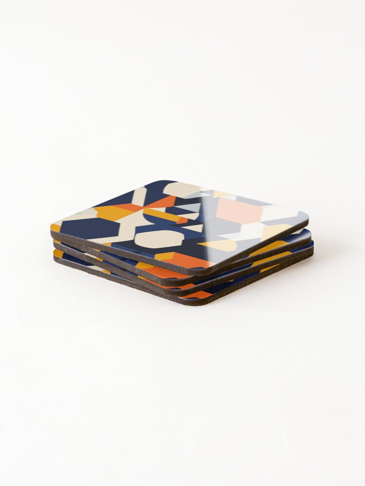 Thumbnail 4 of 5, Coasters (Set of 4), Geometric Pattern designed and sold by TechTones.