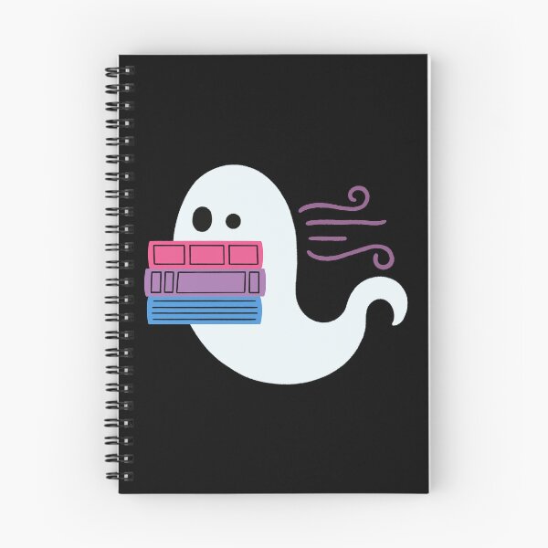 Item preview, bisexual pride book ghost reading designed and sold by DesignsByAND.