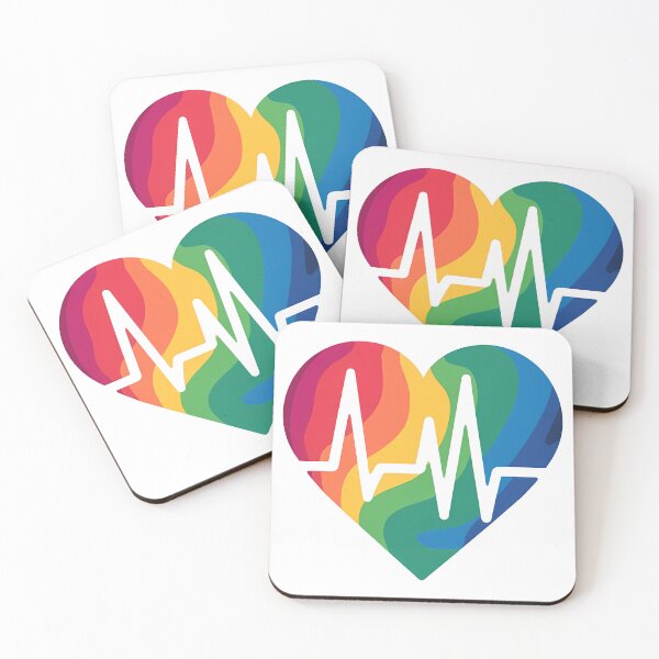 Item preview, ECG Corazón arcoiris designed and sold by Black Sands Art.