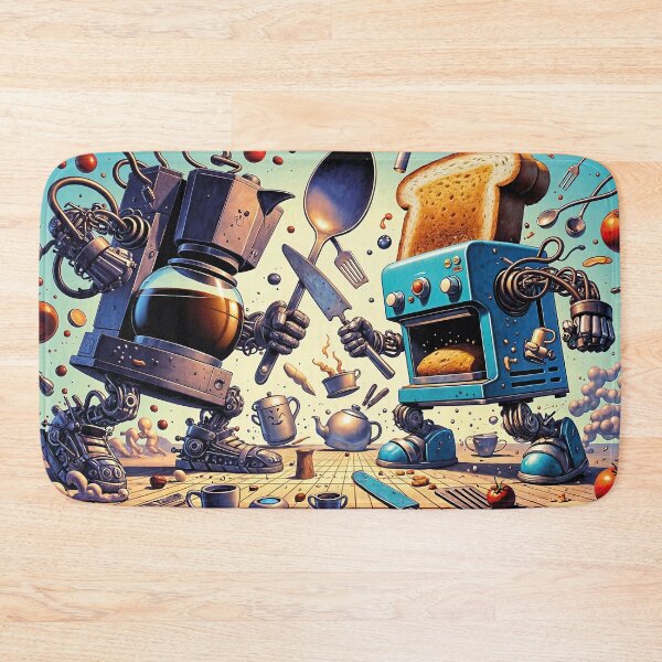 Item preview, Whimsical Coffee Maker vs. Toaster Duel designed and sold by koreatvtea.