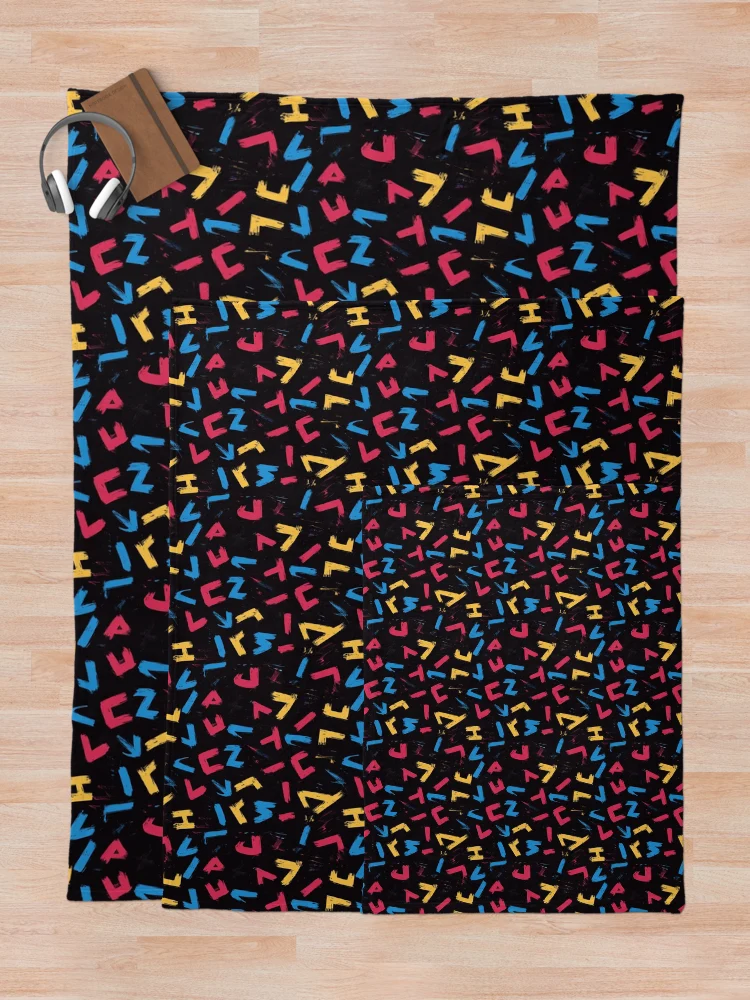 Thumbnail 5 of 6, Throw Blanket, Abstract Message Pattern designed and sold by Logic72.