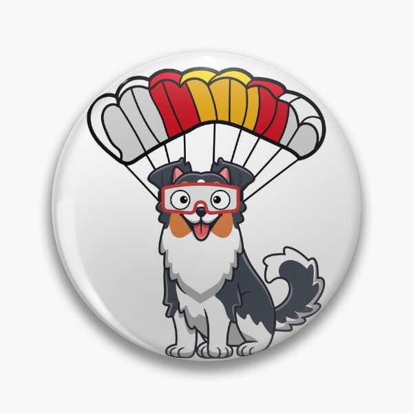 Item preview, Happy collie dog has a parachute designed and sold by Pet Station.