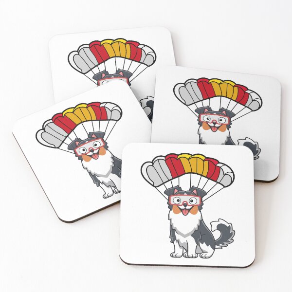 Item preview, Happy collie dog has a parachute designed and sold by Pet Station.