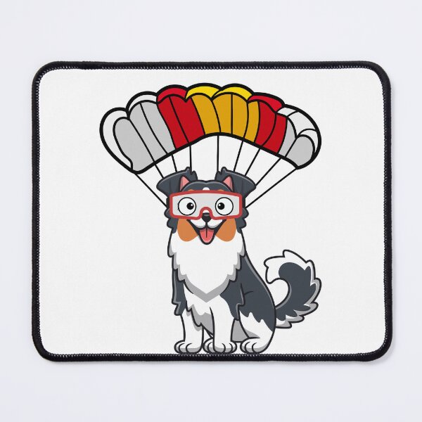 Item preview, Happy collie dog has a parachute designed and sold by Pet Station.