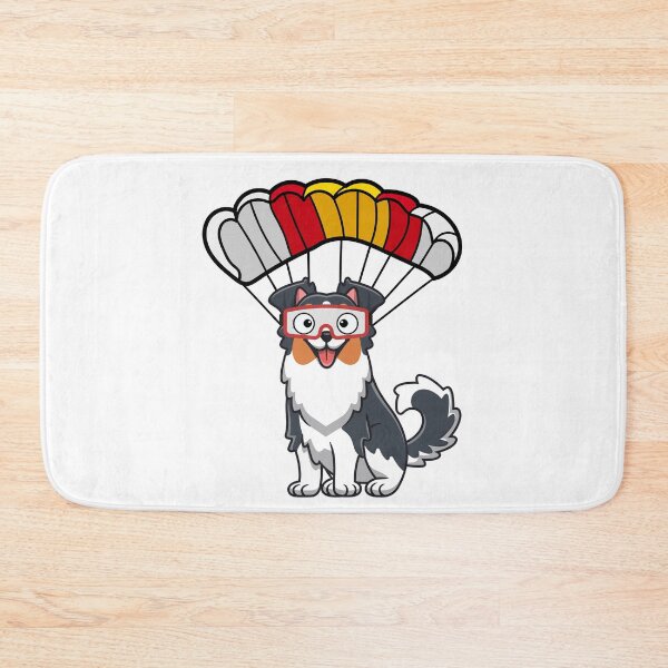 Item preview, Happy collie dog has a parachute designed and sold by Pet Station.