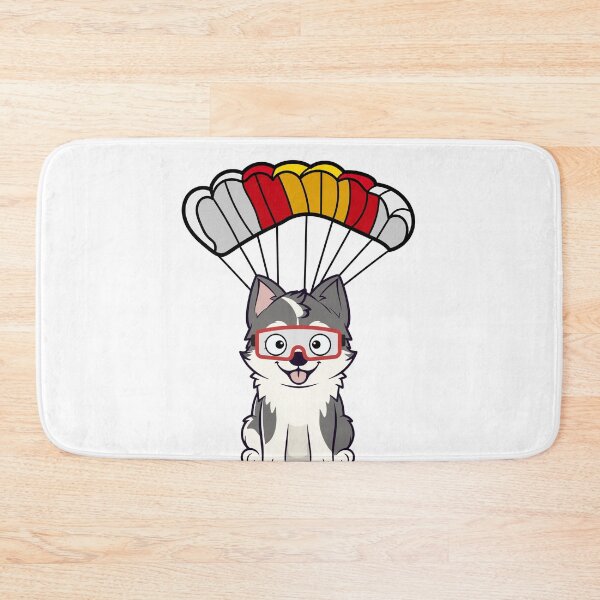 Item preview, Happy husky dog has a parachute designed and sold by Pet Station.