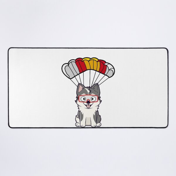 Item preview, Happy husky dog has a parachute designed and sold by Pet Station.