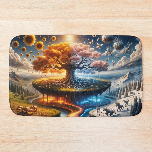 Item preview, Colossal Tree on Floating Island with Four Seasons designed and sold by koreatvtea.