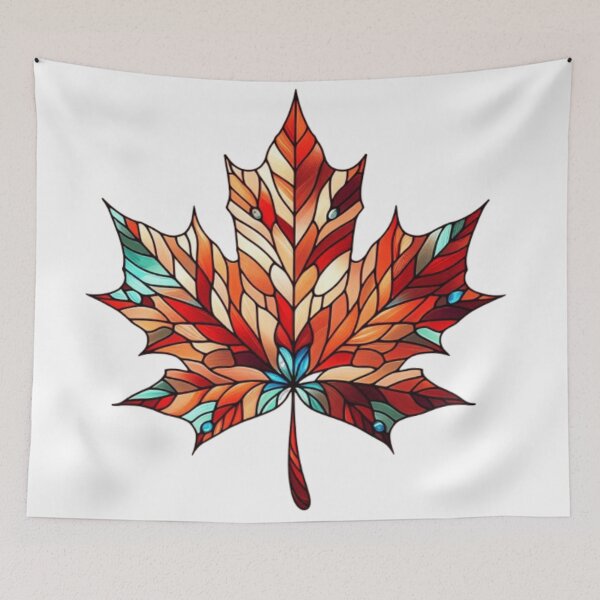 Item preview, Stained Glass Single Maple Leaf in Autumn designed and sold by erkabees.
