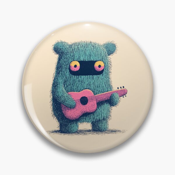 Item preview, Fuzzy Guitarist: Whimsical Monster Music Maker designed and sold by ThePurpleMelon.