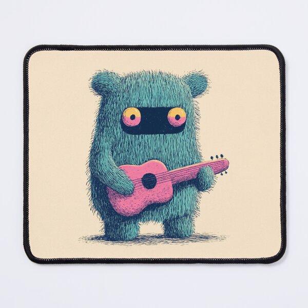 Item preview, Fuzzy Guitarist: Whimsical Monster Music Maker designed and sold by ThePurpleMelon.
