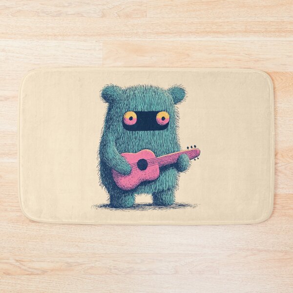 Item preview, Fuzzy Guitarist: Whimsical Monster Music Maker designed and sold by ThePurpleMelon.