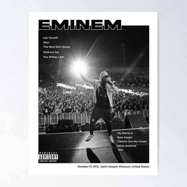Aperçu de l'œuvre Affiche vintage d'Eminem créée et vendue par s8mePrints.