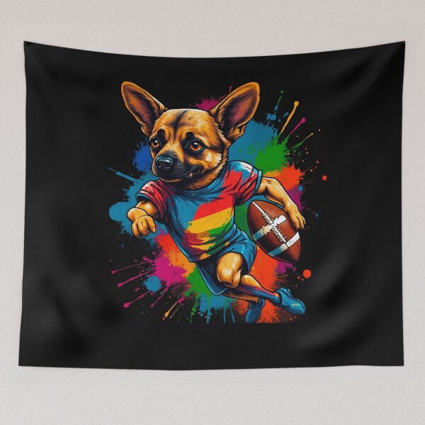 Item preview, German Sheppard dog playing american football designed and sold by Furrifico.