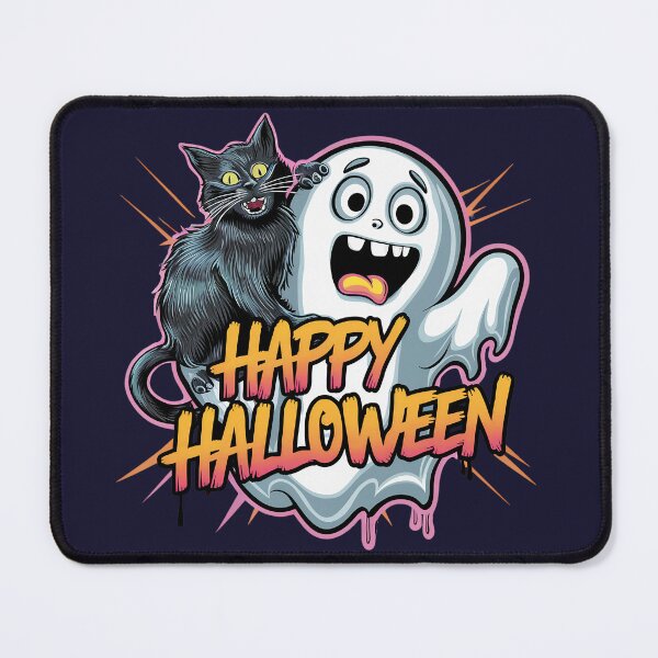 Item preview, Spooked Ghost & Spooky Black Cat Happy Halloween designed and sold by Sturdust.