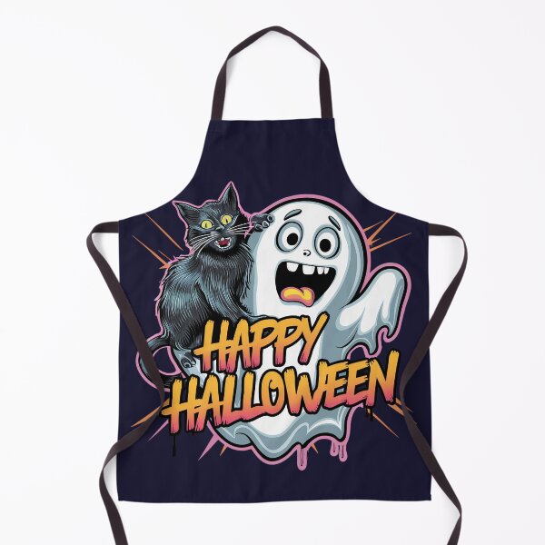 Item preview, Spooked Ghost & Spooky Black Cat Happy Halloween designed and sold by Sturdust.