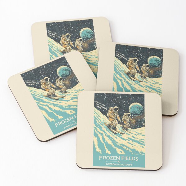 Item preview, Retro Space Poster Frozen Fields of Io designed and sold by Lizzy Fern Studios.