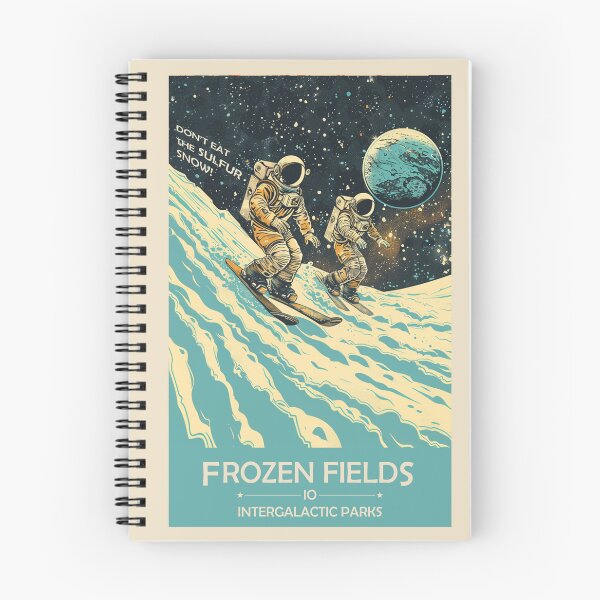 Item preview, Retro Space Poster Frozen Fields of Io designed and sold by Lizzy Fern Studios.