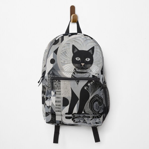 Item preview, Cat Black and White Abstract Vintage Zentangle Art designed and sold by Witty Shirts.