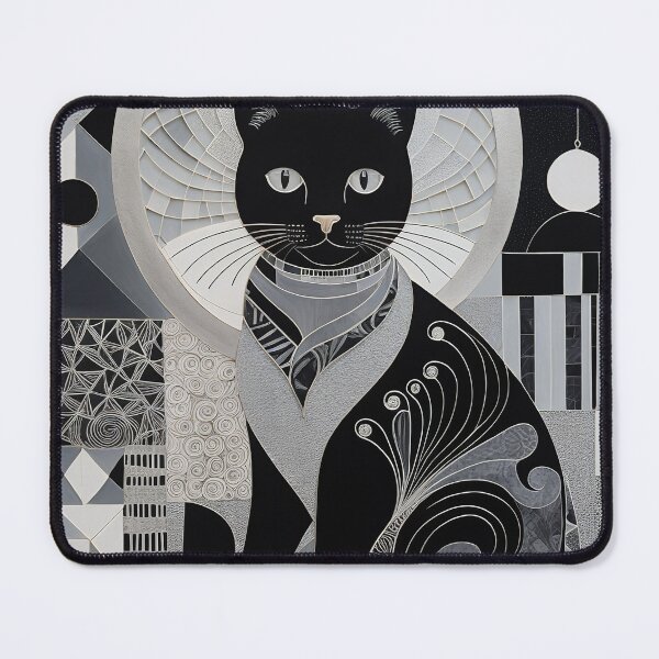 Item preview, Cat Black and White Abstract Vintage Zentangle Art designed and sold by Witty Shirts.