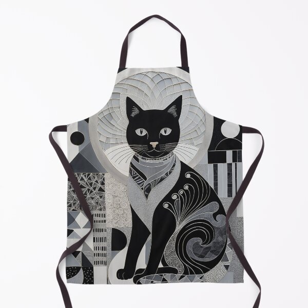 Item preview, Cat Black and White Abstract Vintage Zentangle Art designed and sold by Witty Shirts.