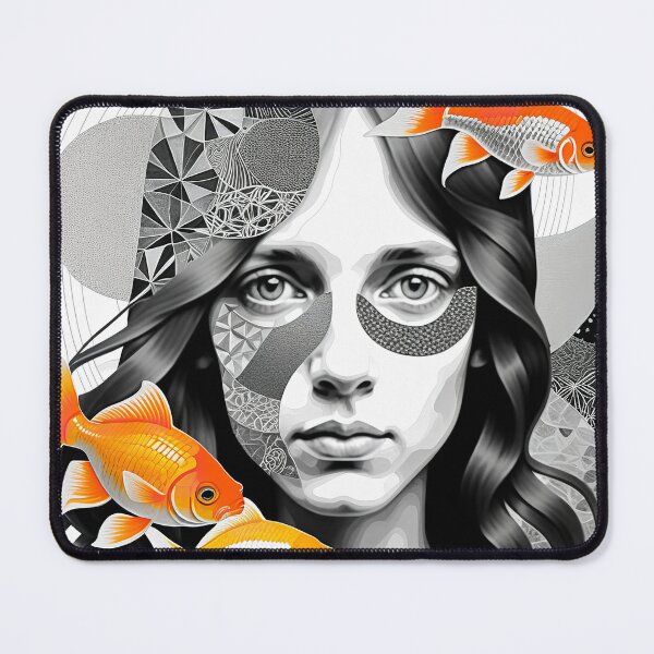 Item preview, Girl Black and White Abstract Vintage Zentangle Art designed and sold by Witty Shirts.