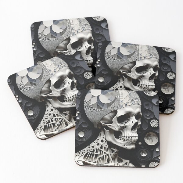 Item preview, Skull Black and White Abstract Vintage Zentangle Art designed and sold by Witty Shirts.