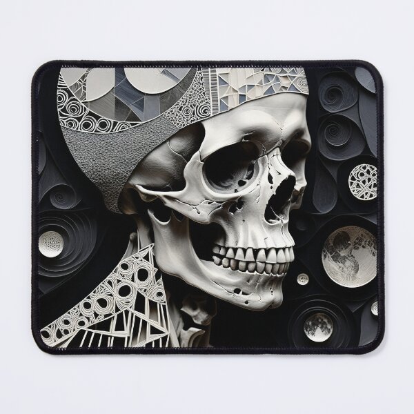Item preview, Skull Black and White Abstract Vintage Zentangle Art designed and sold by Witty Shirts.