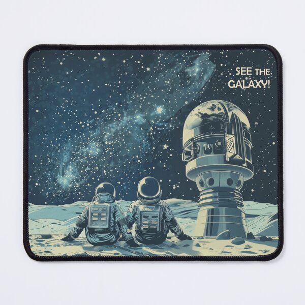 Item preview, Retro Space Poster Stargazing on Pluto designed and sold by Lizzy Fern Studios.