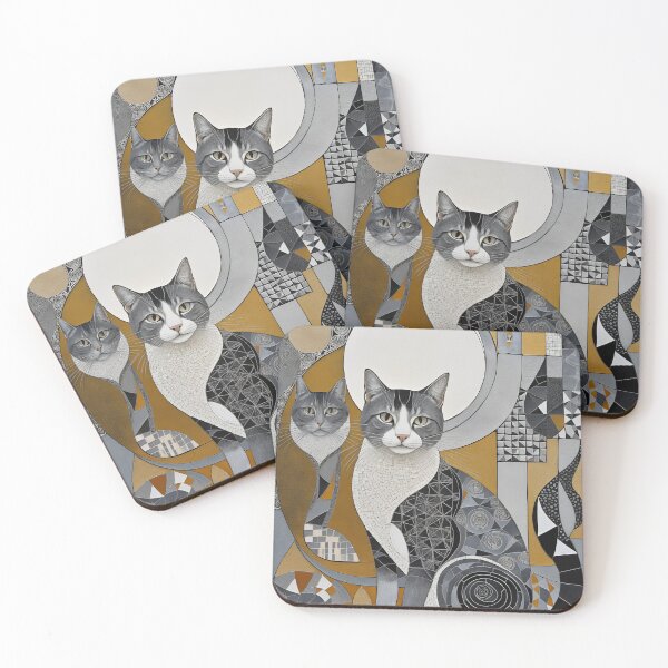 Item preview, Cat Colored Abstract Vintage Zentangle Art designed and sold by Witty Shirts.