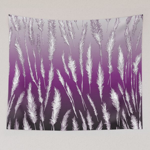 Item preview, Wild Grasses Nature Aesthetic Pattern Lilac and Purple Shades designed and sold by Beachy.