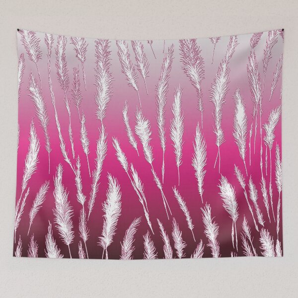 Item preview, Wild Grasses Nature Aesthetic Pattern Lilac and Hot Pink Shades designed and sold by Beachy.