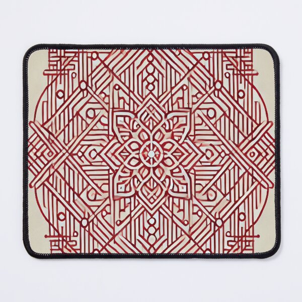 Item preview, Intricate Geometric Red Pattern Inspired by Kutani Ware designed and sold by SakuraJapanArt.