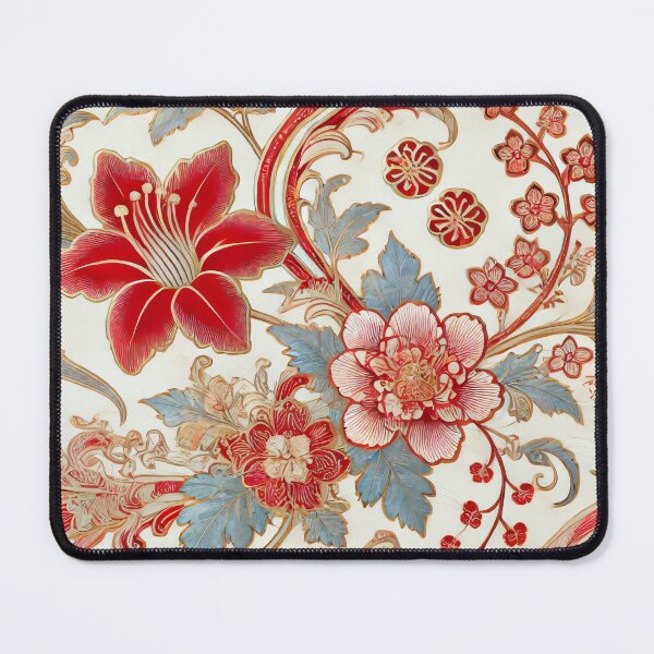 Item preview, Elegant Kutani Red Ake Floral Design: Traditional Japanese Art designed and sold by SakuraJapanArt.