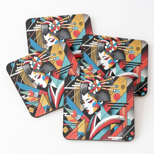 Item preview, Art Deco Geisha: A Fusion of Japanese Tradition and Modernism designed and sold by SakuraJapanArt.