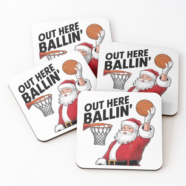 Item preview, Santa Claus Playing Basketball, Out Here Ballin' designed and sold by DigitalByEb.